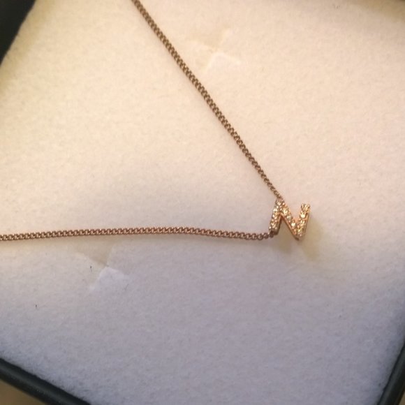 ROSE GOLD PLATED SILVER initial "Z" Pendant NWOT - Picture 3 of 4